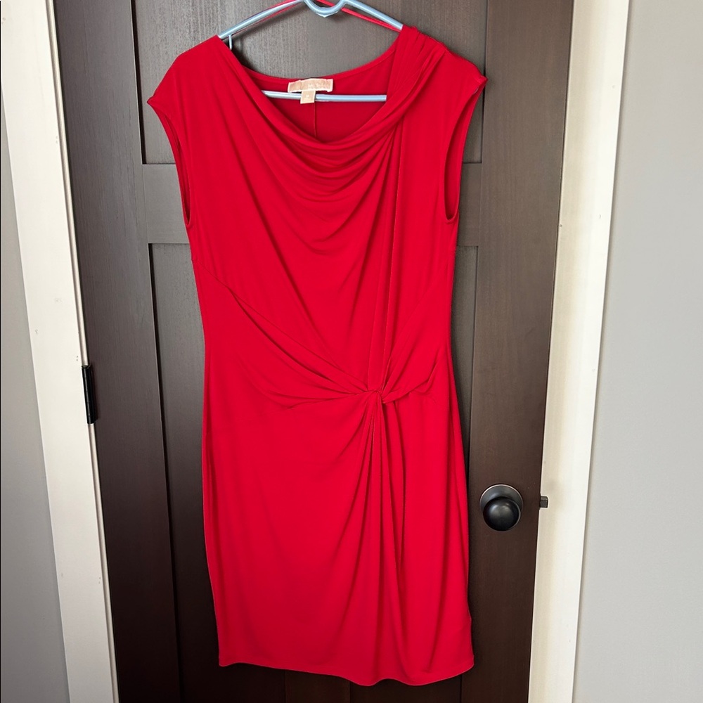MICHAEL Michael Kors Red Draped Mini Dress
